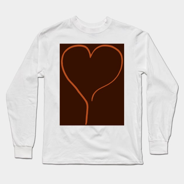 My Warm Orange Heart on the right line  - Oneliner Long Sleeve T-Shirt by Motiondust